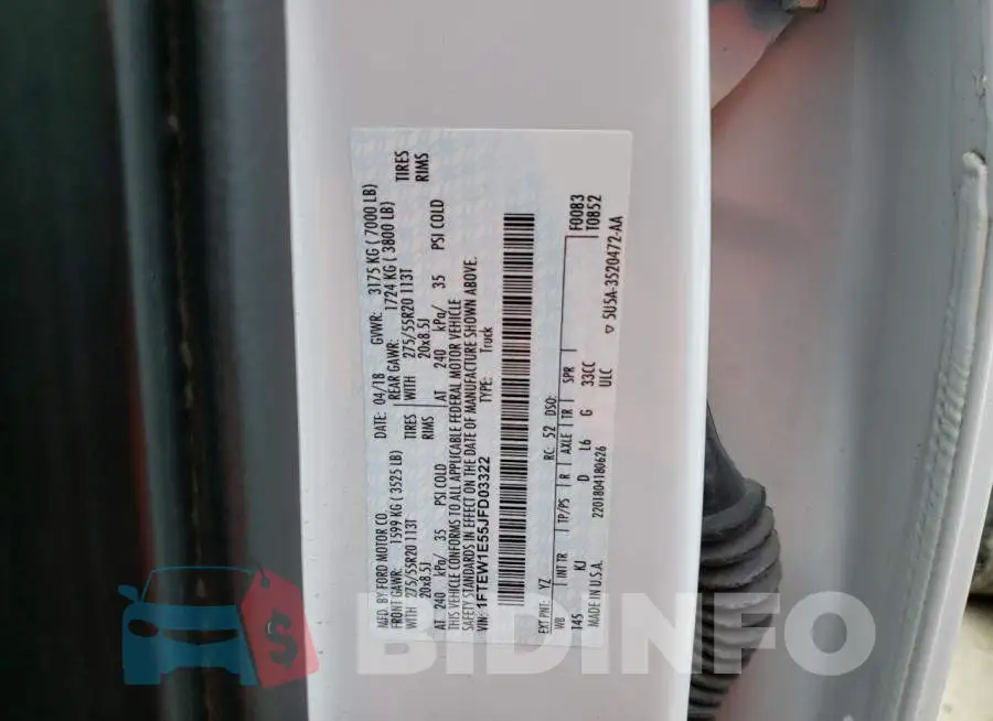 1FTEW1E55JFD03322 Photo# 12