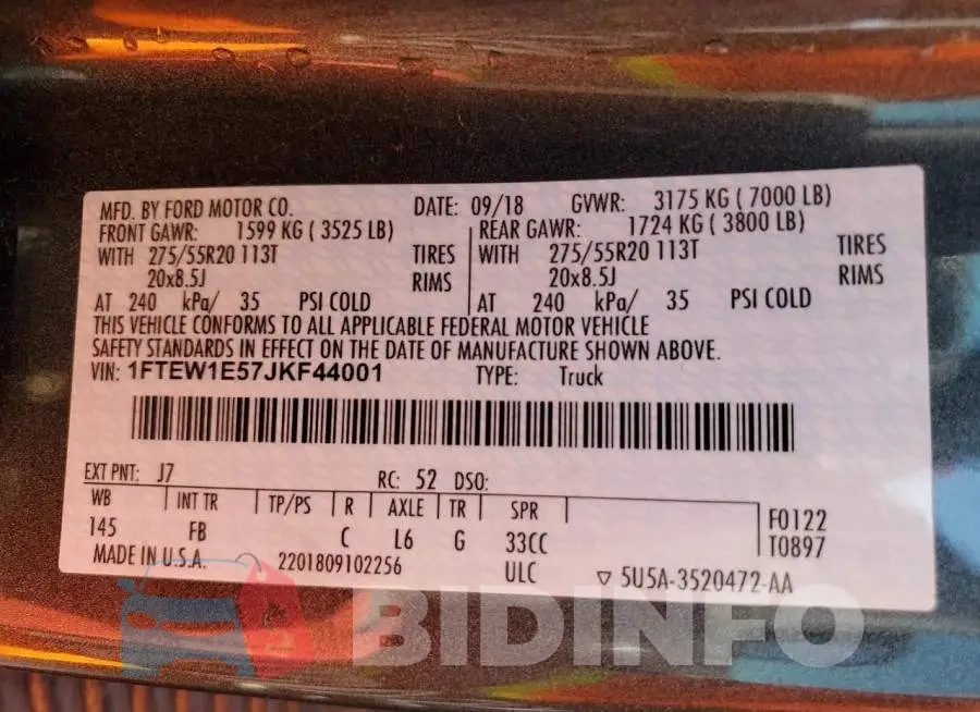 1FTEW1E57JKF44001 Photo# 12