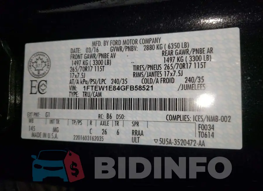 1FTEW1E84GFB58521 Photo# 12