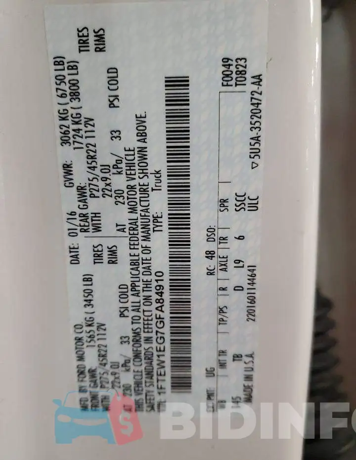 1FTEW1EG7GFA84910 Photo# 12