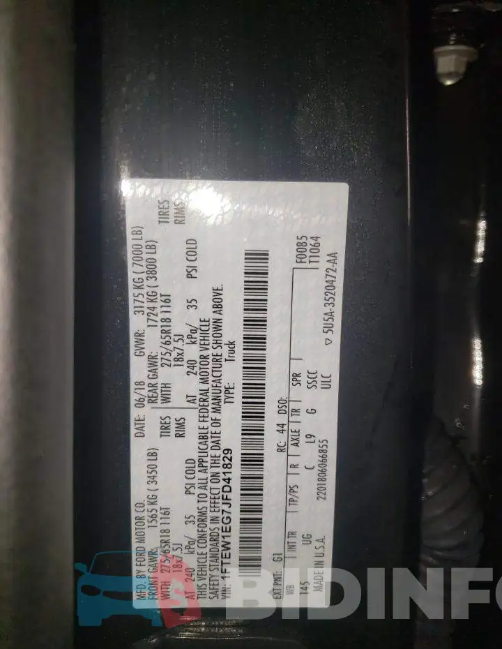 1FTEW1EG7JFD41829 Photo# 12