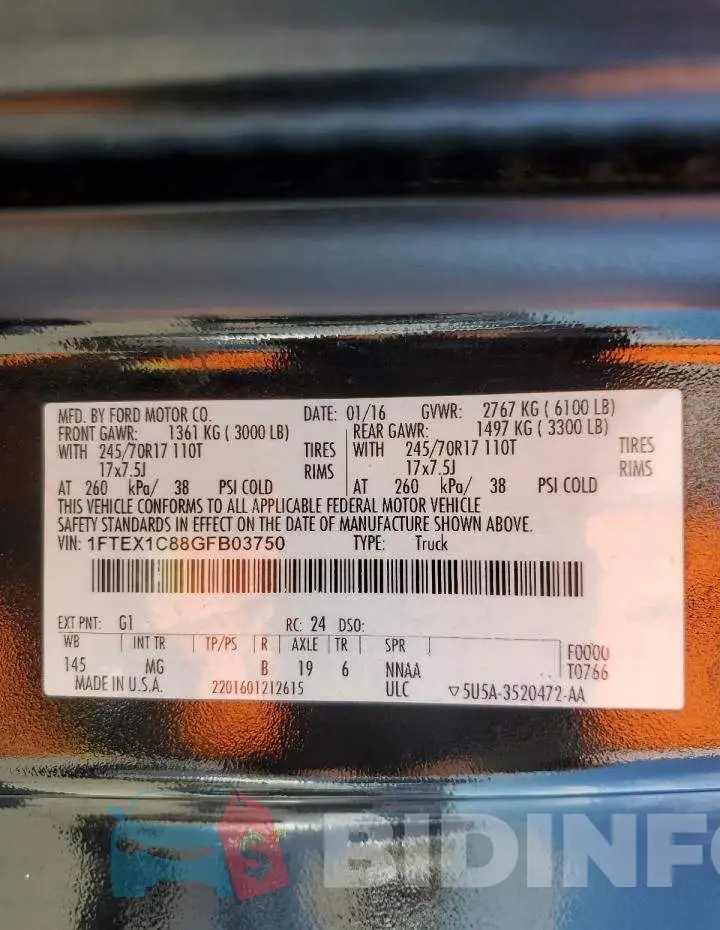 1FTEX1C88GFB03750 Photo# 13