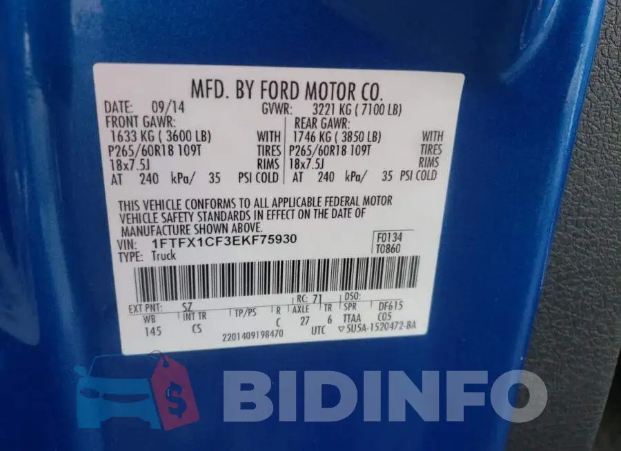 1FTFX1CF3EKF75930 Photo# 12