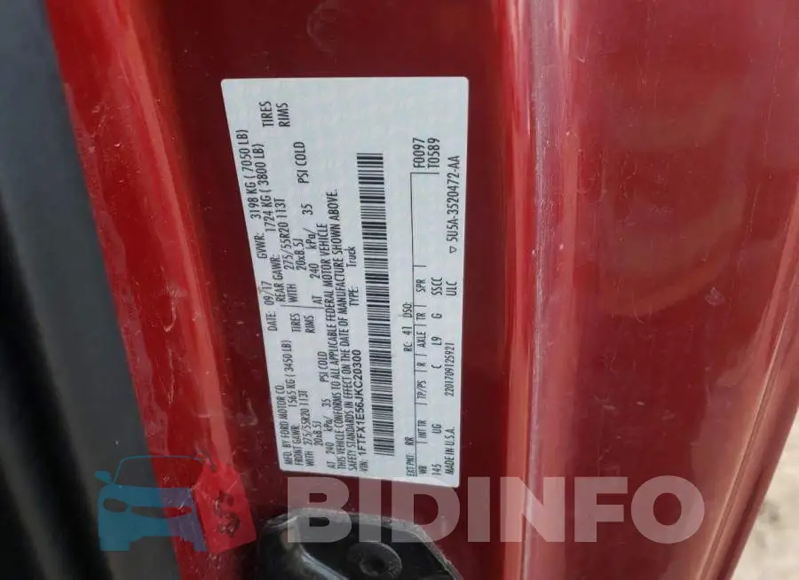 1FTFX1E56JKC20300 Photo# 12
