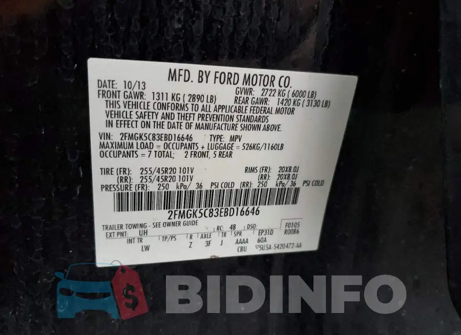 2FMGK5C83EBD16646 Photo# 14