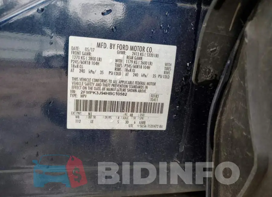 2FMPK3J94HBC10582 Photo# 12