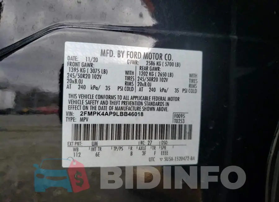2FMPK4AP9LBB46018 Photo# 14