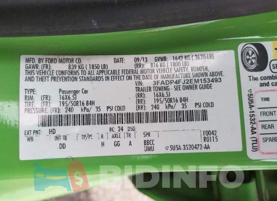 3FADP4FJ2EM153493 Photo# 12