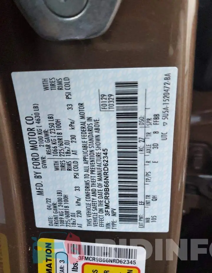 3FMCR9B66NRD62345 Photo# 14