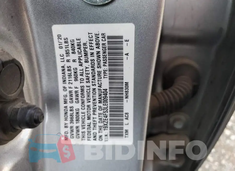 19XZE4F53LE009404 Photo# 12