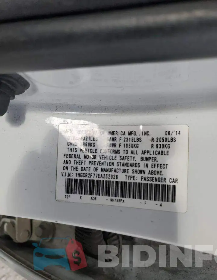 1HGCR2F77EA252026 Photo# 12