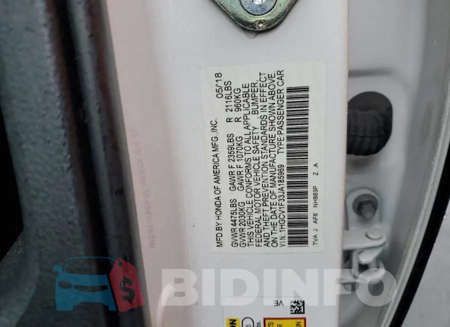 1HGCV1F33JA185969 Photo# 12