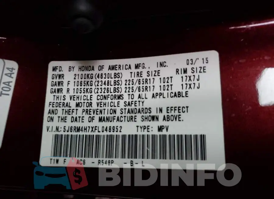 5J6RM4H7XFL048952 Photo# 12