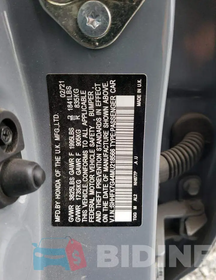 SHHFK7G44MU218566 Photo# 10