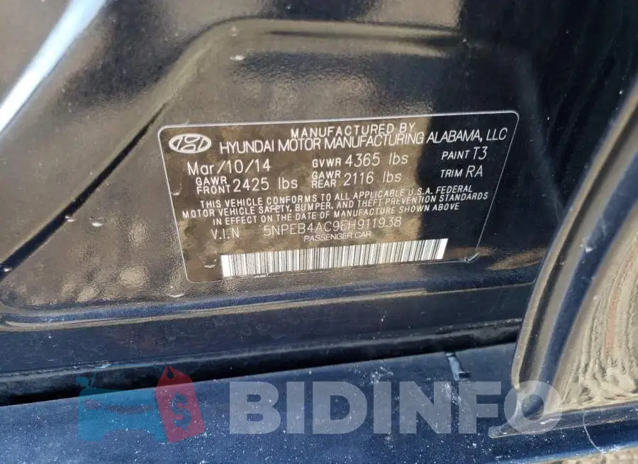 5NPEB4AC9EH911938 Photo# 12