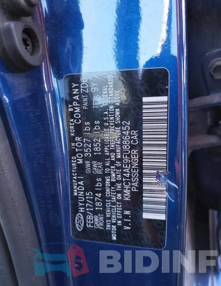 KMHCT4AE9FU886452 Photo# 10