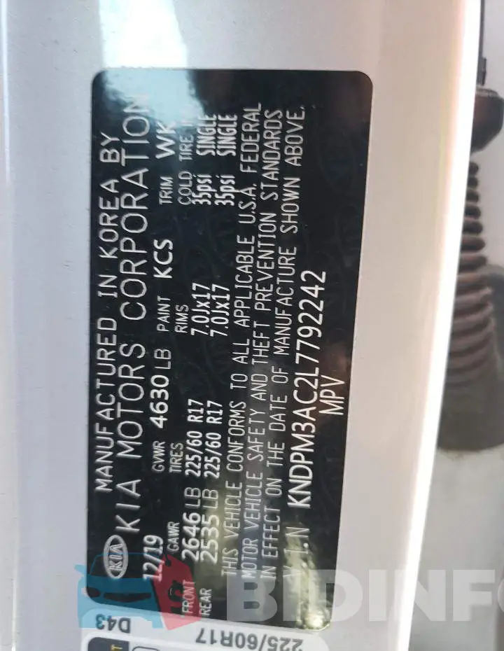 KNDPM3AC2L7792242 Photo# 10