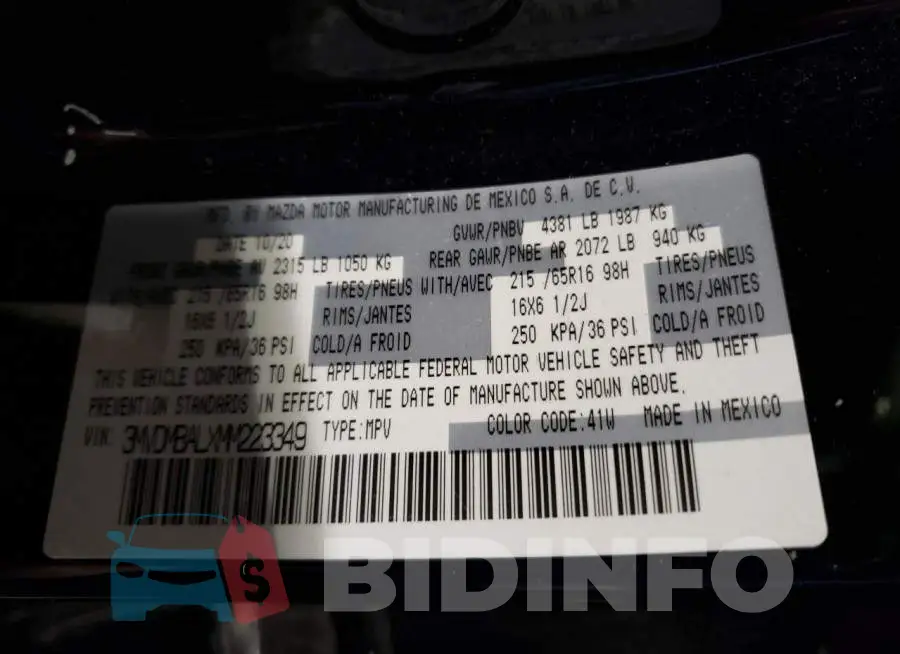 3MVDMBALXMM223349 Photo# 14