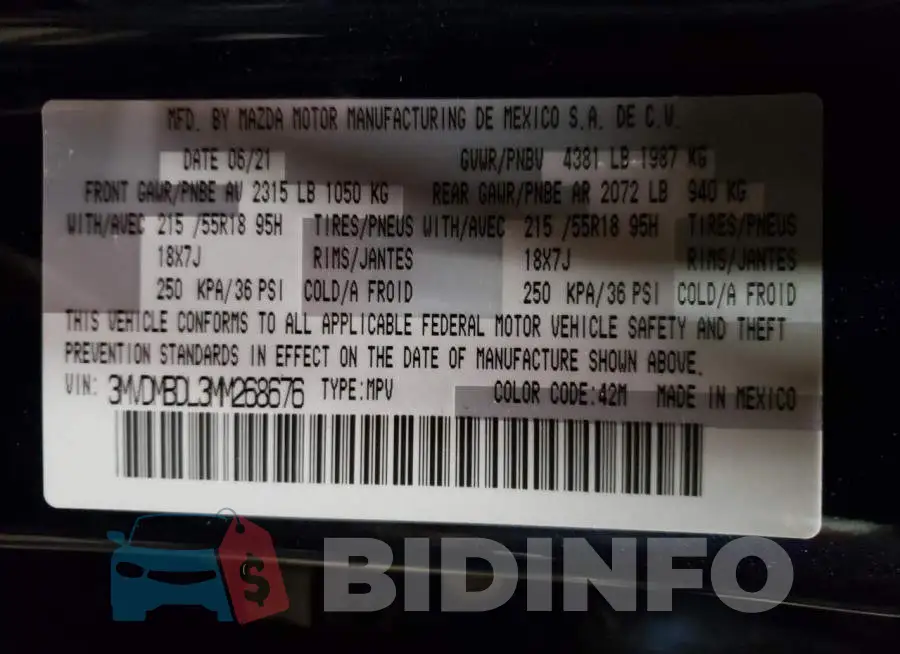 3MVDMBDL3MM268676 Photo# 12