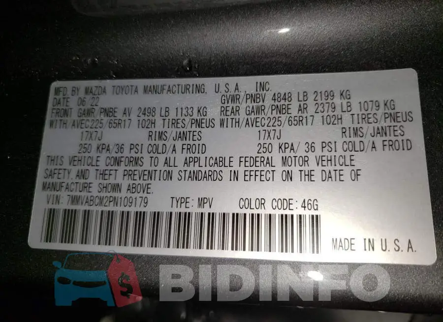 7MMVABCM2PN109179 Photo# 13
