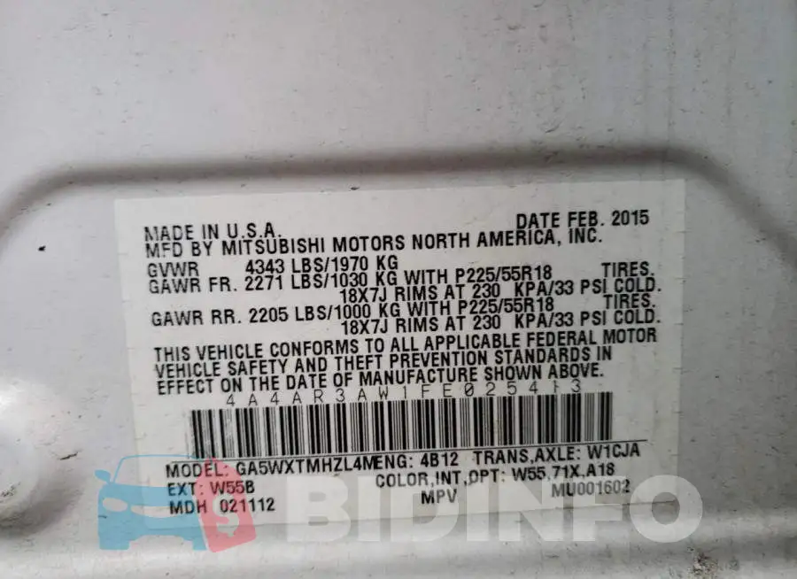 4A4AR3AW1FE025413 Photo# 14