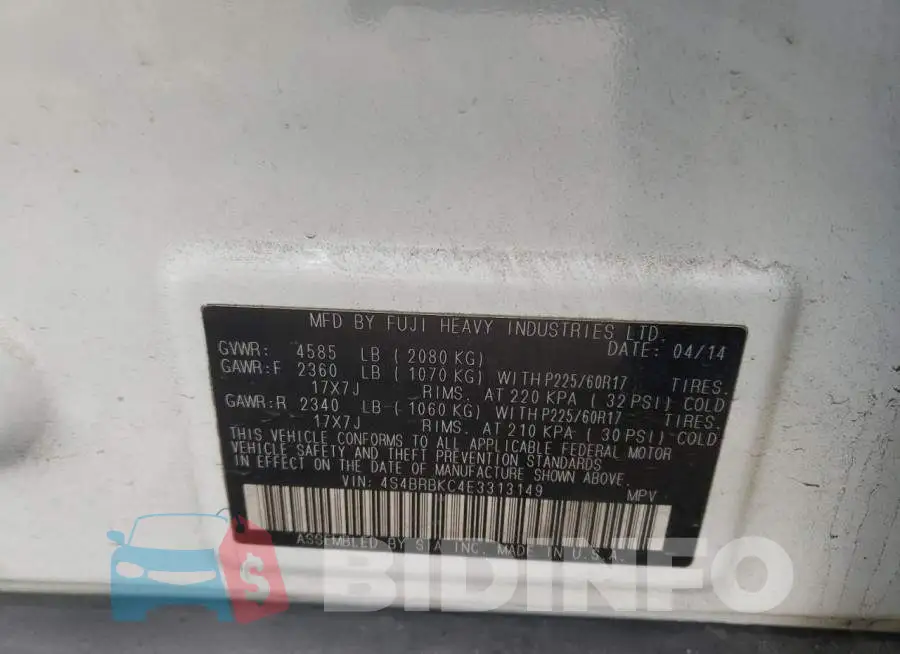 4S4BRBKC4E3313149 Photo# 10