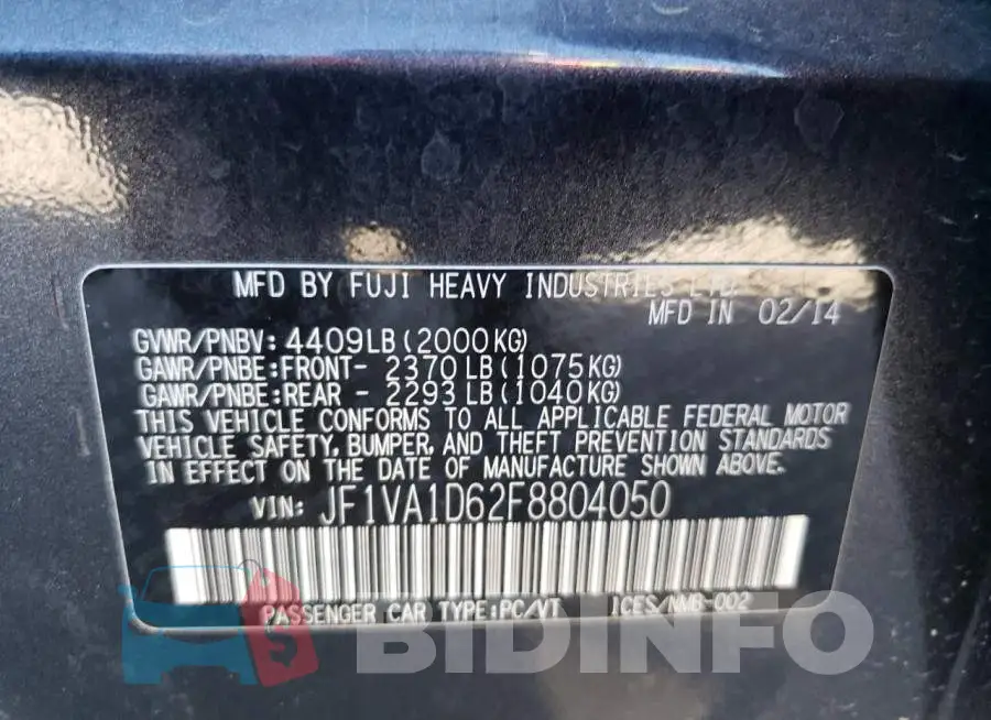 JF1VA1D62F8804050 Photo# 10