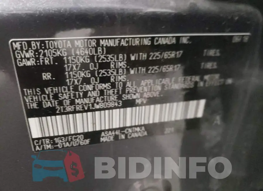 2T3RFREV1JW809843 Photo# 14