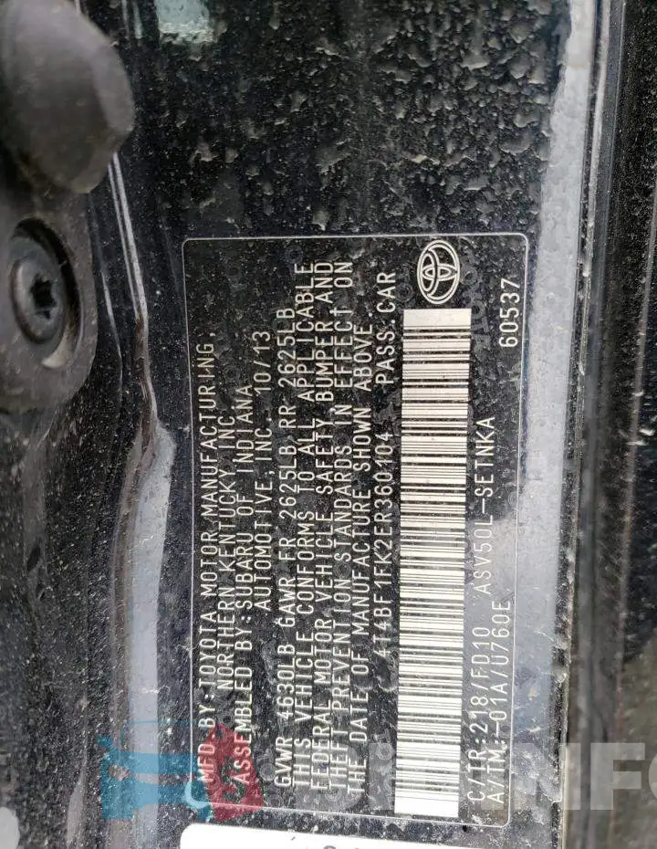 4T4BF1FK2ER360104 Photo# 13