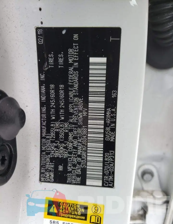 5TDJGRFH7JS043881 Photo# 14