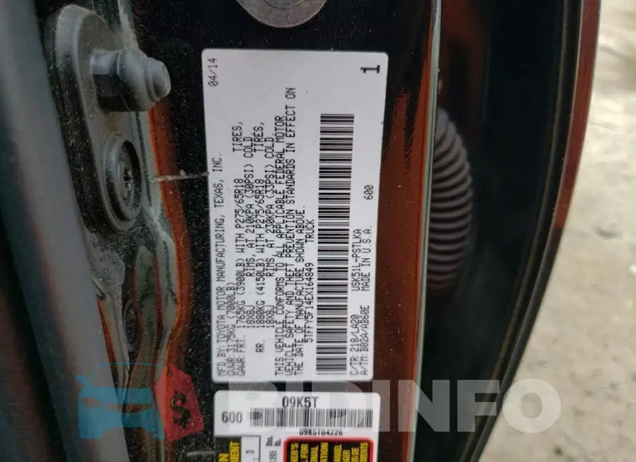 5TFFY5F14EX164849 Photo# 10
