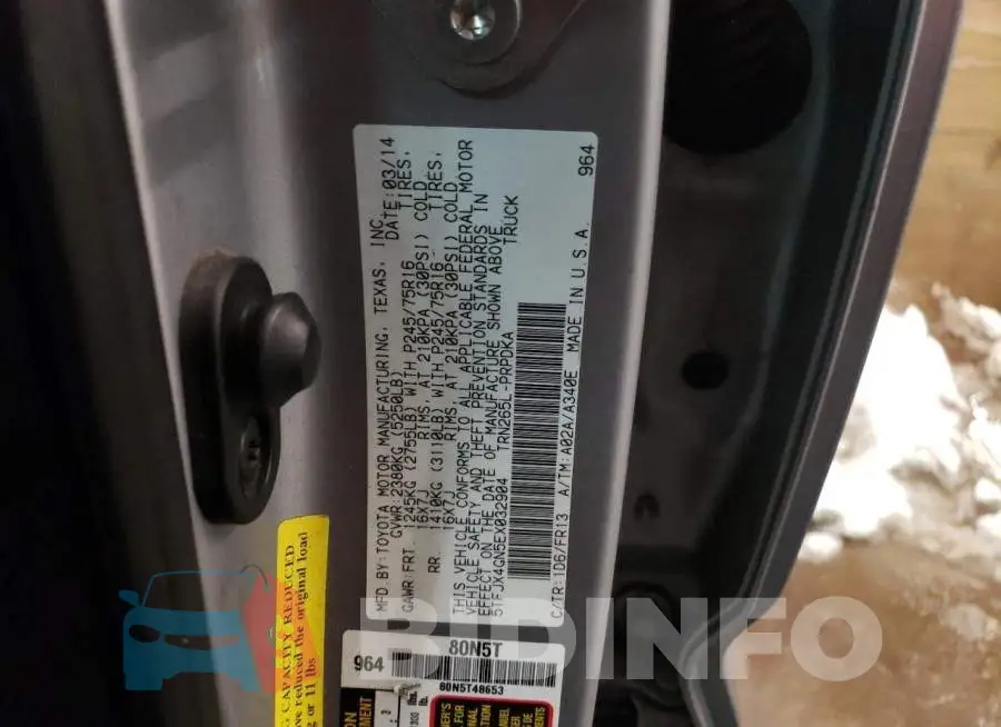 5TFJX4GN5EX032904 Photo# 13