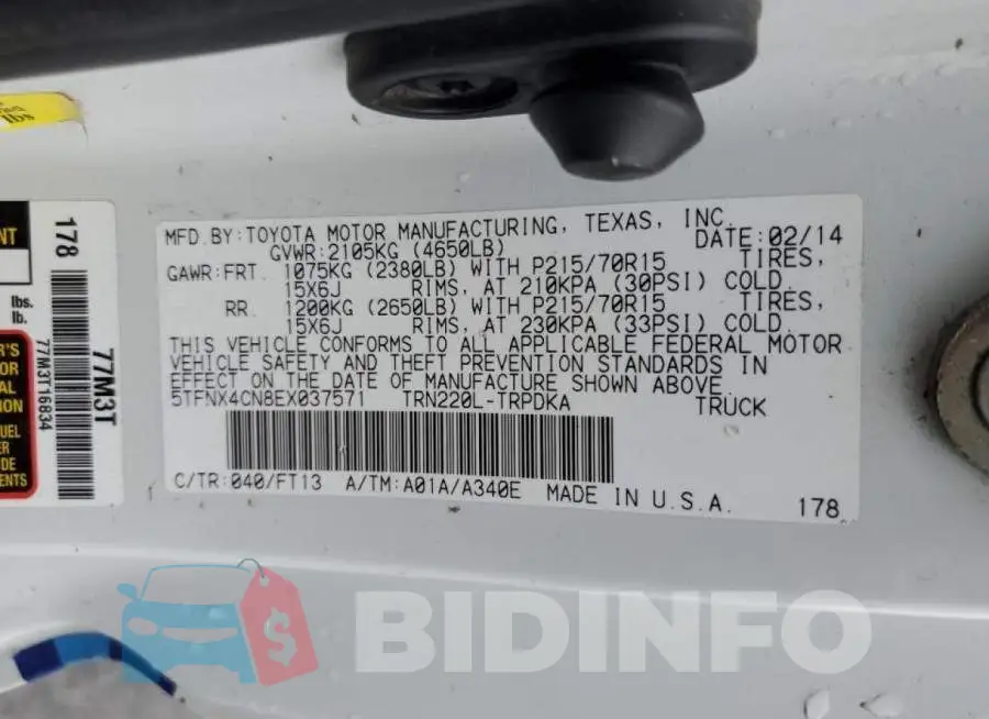 5TFNX4CN8EX037571 Photo# 12