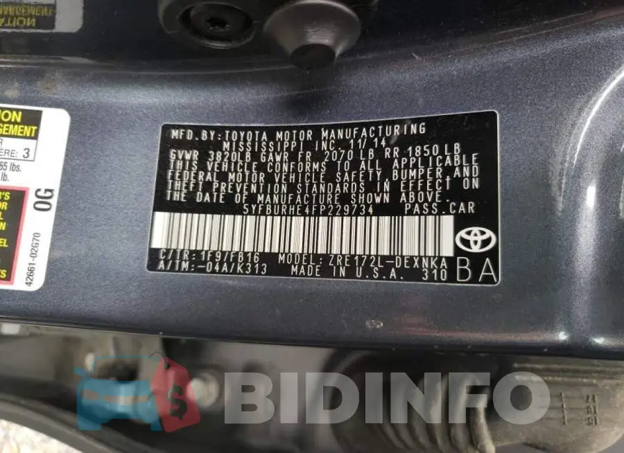 5YFBURHE4FP229734 Photo# 13