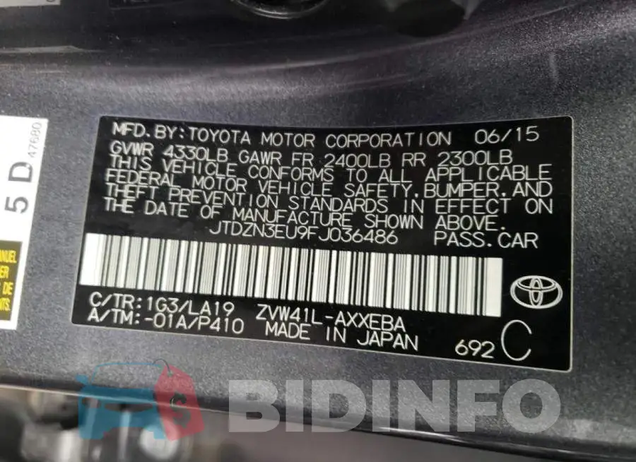 JTDZN3EU9FJ036486 Photo# 10