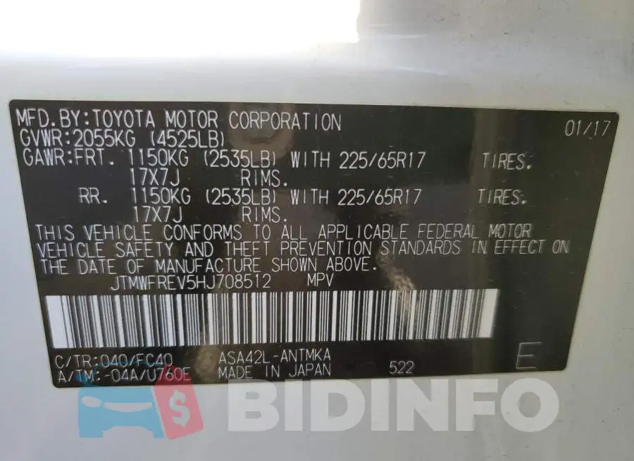 JTMWFREV5HJ708512 Photo# 14
