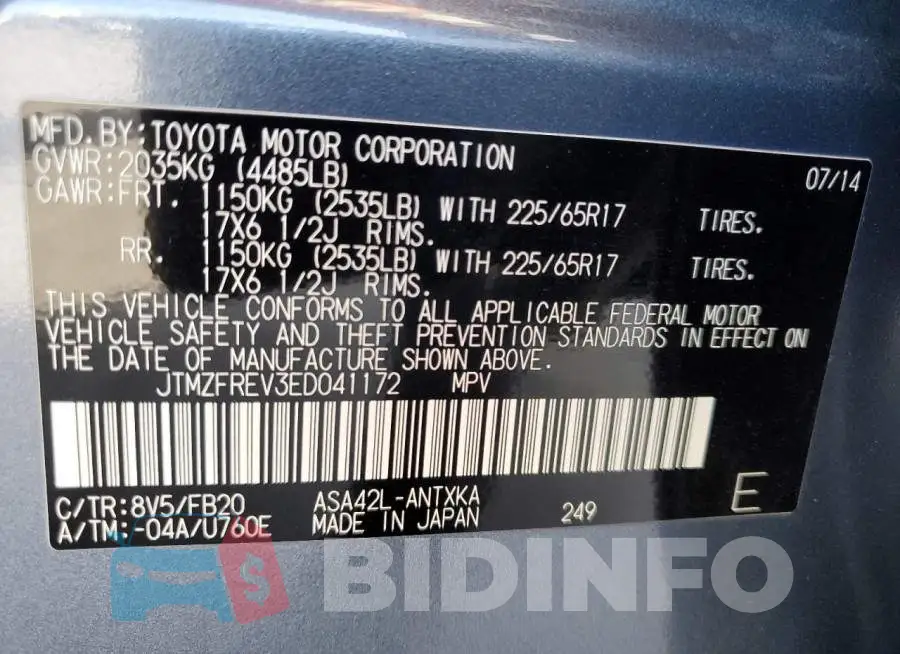 JTMZFREV3ED041172 Photo# 12