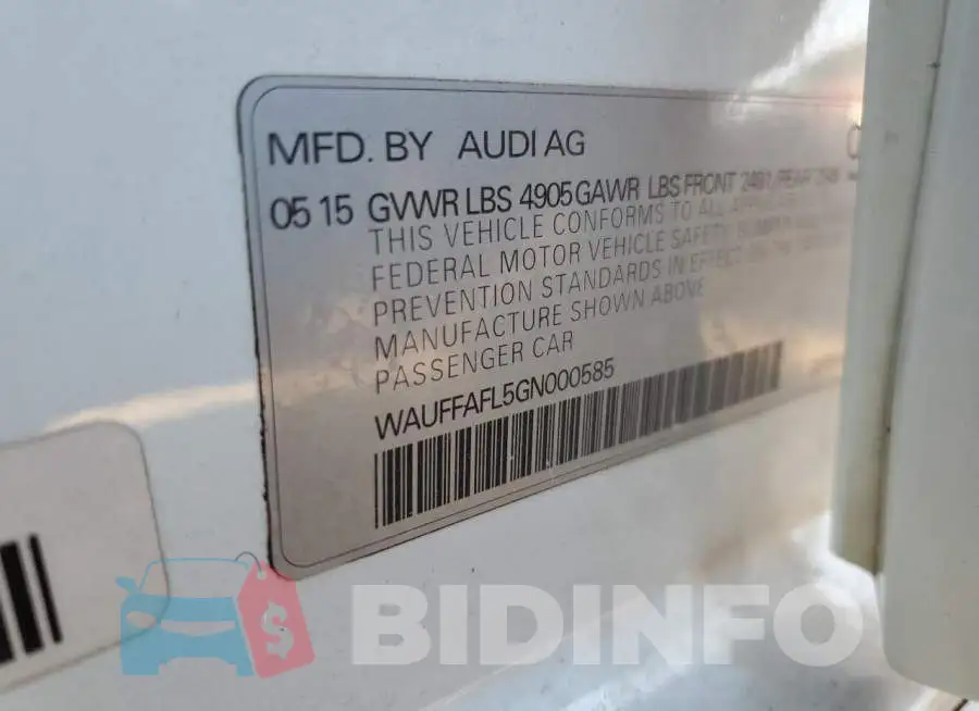 WAUFFAFL5GN000585 Photo# 10