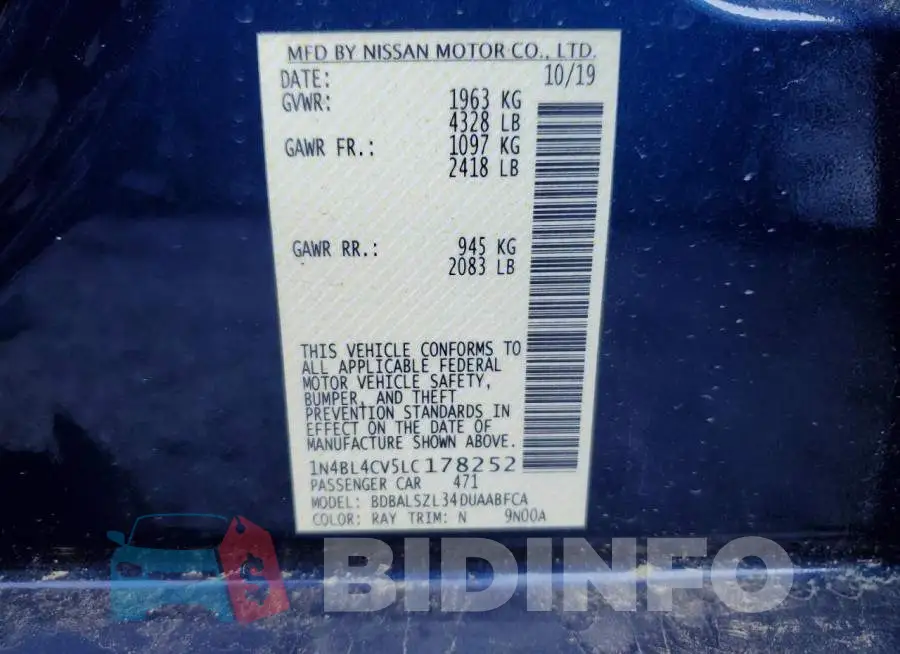 1N4BL4CV5LC178252 Photo# 12