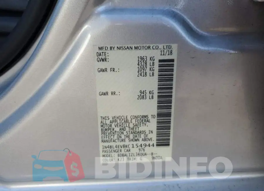 1N4BL4EV8KC154944 Photo# 12