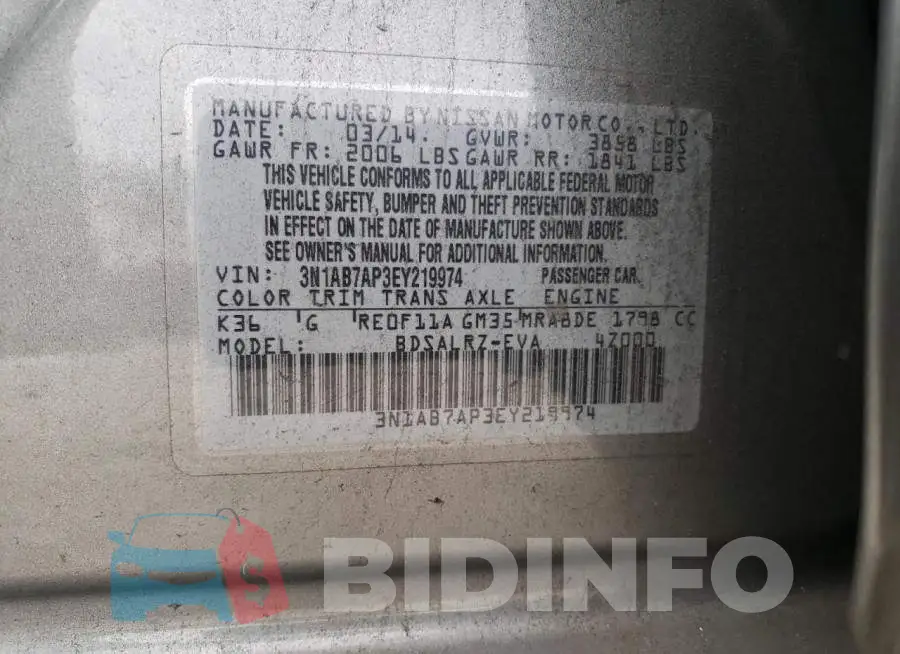 3N1AB7AP3EY219974 Photo# 12