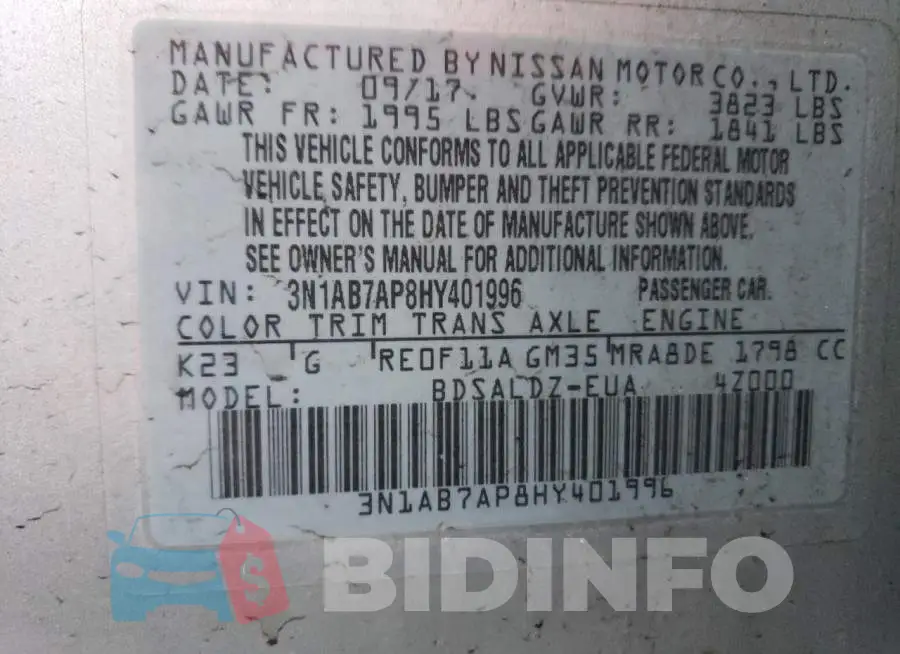 3N1AB7AP8HY401996 Photo# 13