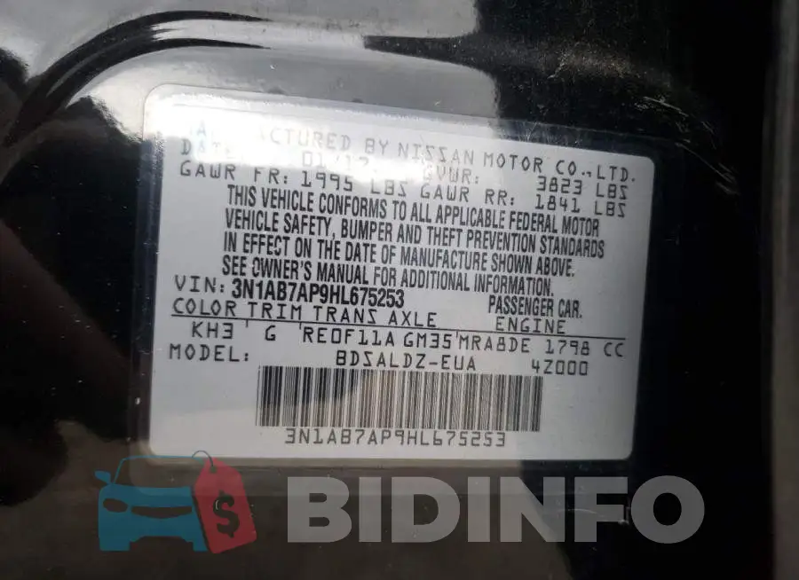 3N1AB7AP9HL675253 Photo# 12