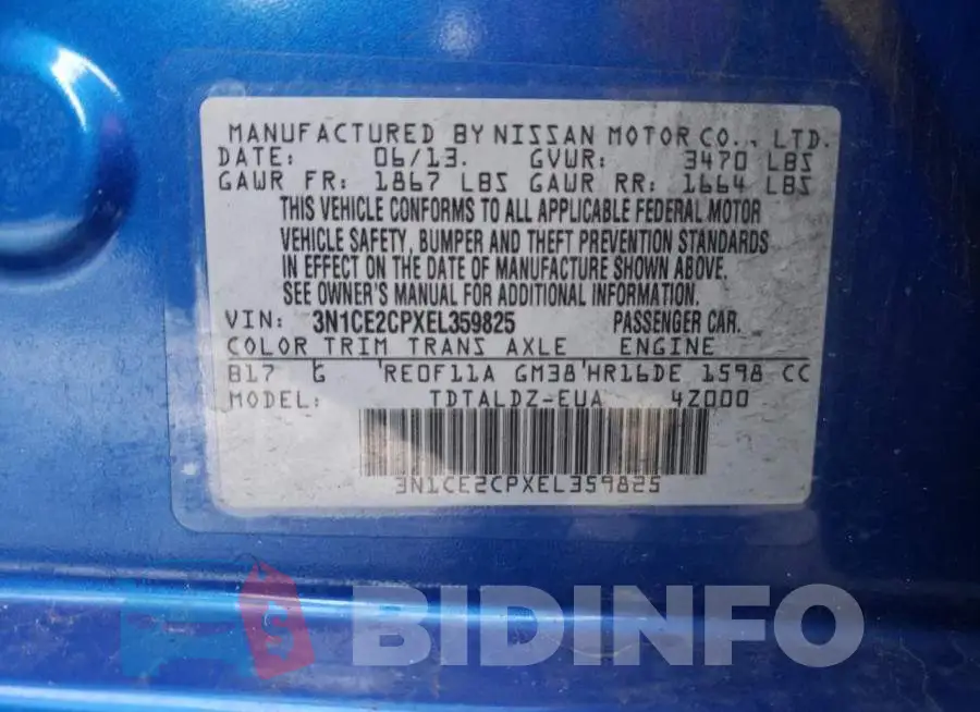 3N1CE2CPXEL359825 Photo# 12