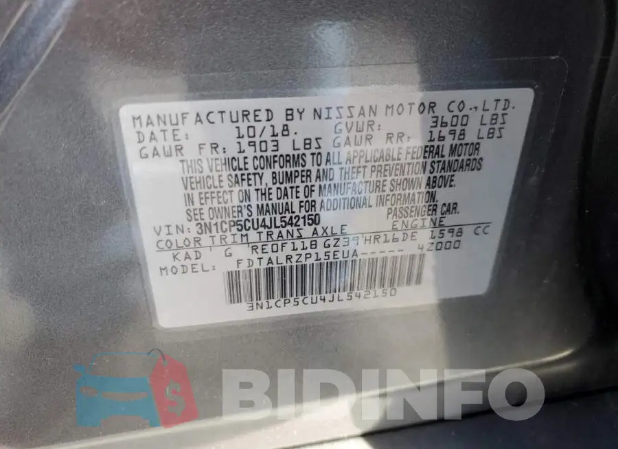 3N1CP5CU4JL542150 Photo# 14