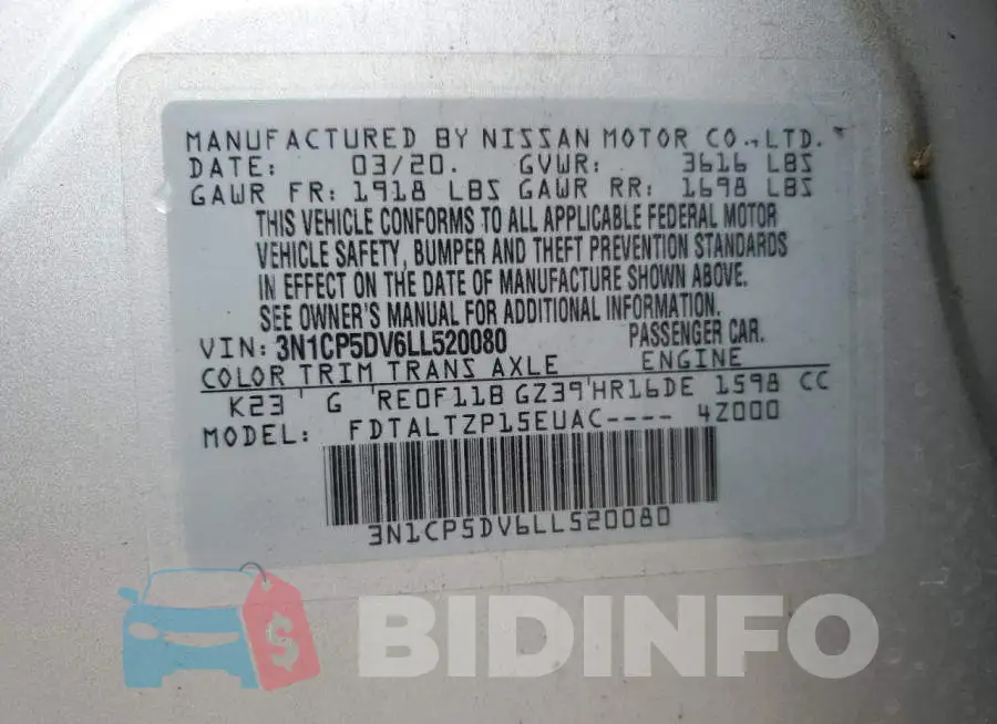 3N1CP5DV6LL520080 Photo# 12