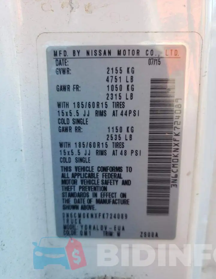 3N6CM0KNXFK724089 Photo# 13