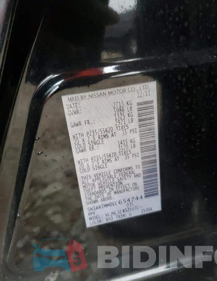 5N1AR2MM0EC654744 Photo# 14