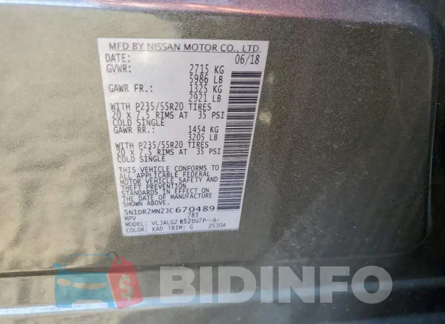 5N1DR2MN2JC670489 Photo# 13