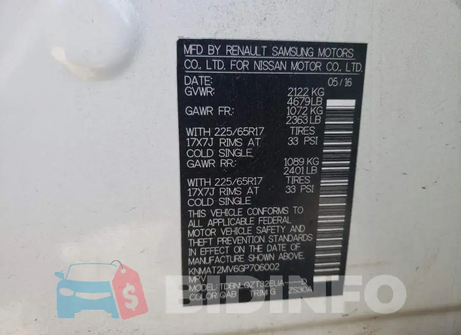 KNMAT2MV6GP706002 Photo# 13